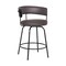 Armen Living Avalon 26" Gray Faux Leather Swivel Barstool in Black Powder Coated Finish LCAVBABLGR26 - alternate 1